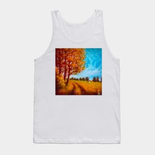 Small farm on the hill - pastel painting Tank Top
